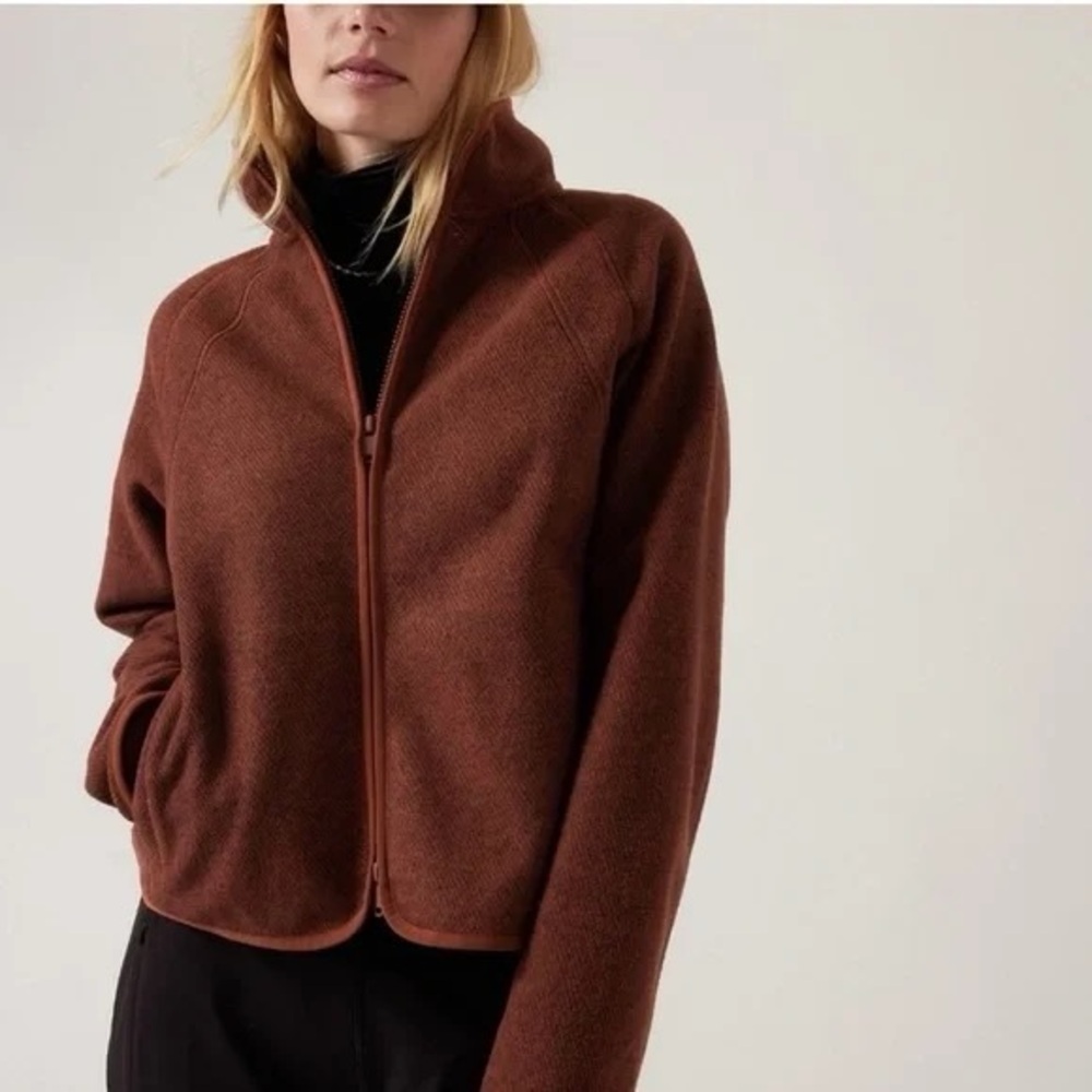 Athleta Stroll Fleece Cropped Jacket L
